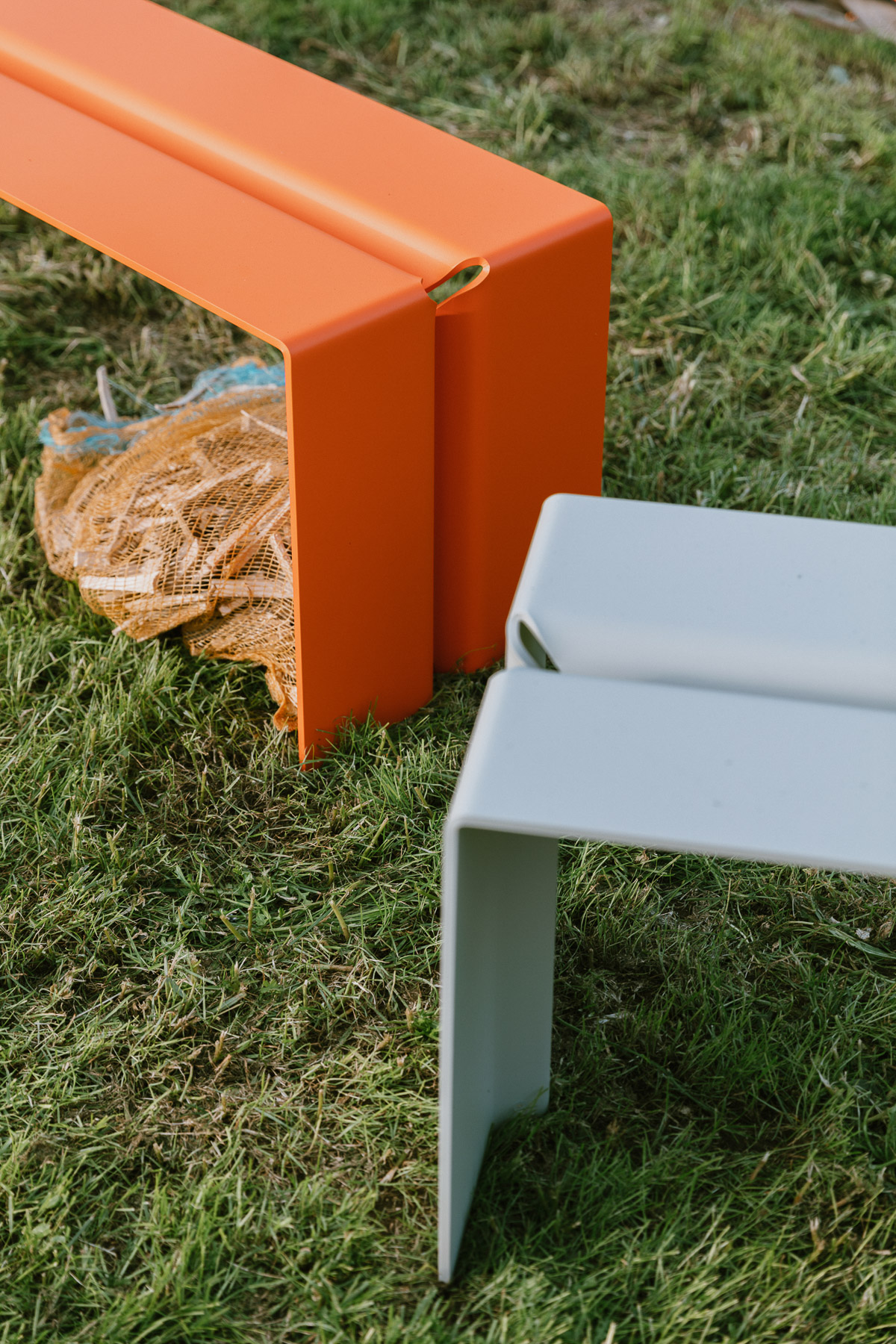 The Bench - orange and gray